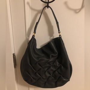 Smythson of Bond Street gray leather quilted handbag